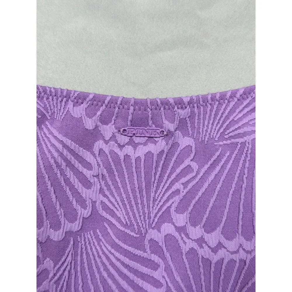 NWT PINK Victoria’s Secret Purple Seashell Textured Triangle Bikini Set Size S
